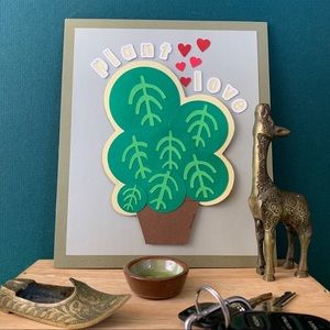 Plant Love paper artwork wall hanging. Bring some plant love into your home!